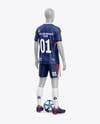 Full Soccer Kit Mockup - Back Half Side View