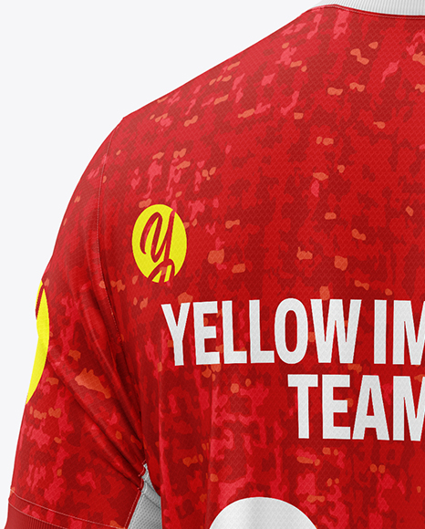 Full Soccer Kit Mockup - Back Half Side View