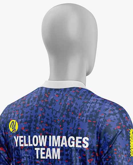 Full Soccer Kit Mockup - Back Half Side View