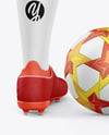 Full Soccer Kit Mockup - Back Half Side View