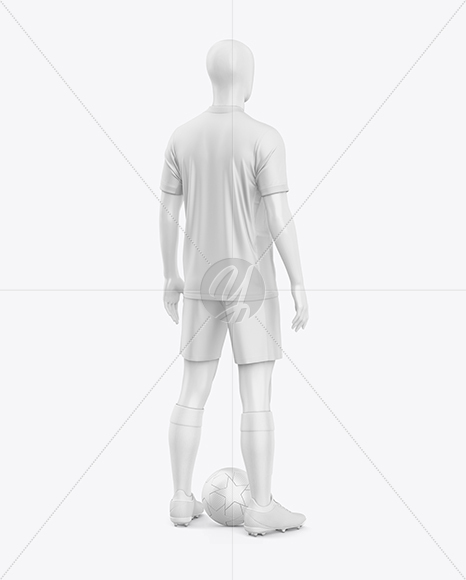 Full Soccer Kit Mockup - Back Half Side View