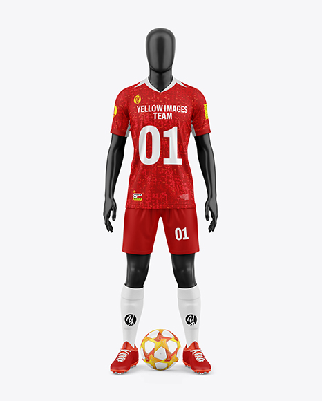Full Soccer Kit Mockup - Front View - PSD Mockups
