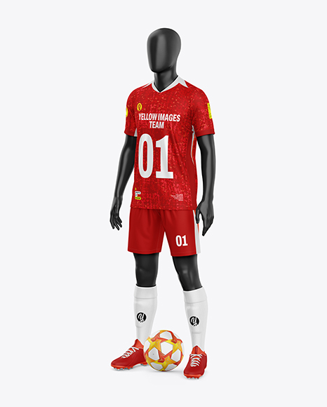 Full Soccer Kit Mockup - Half Side View