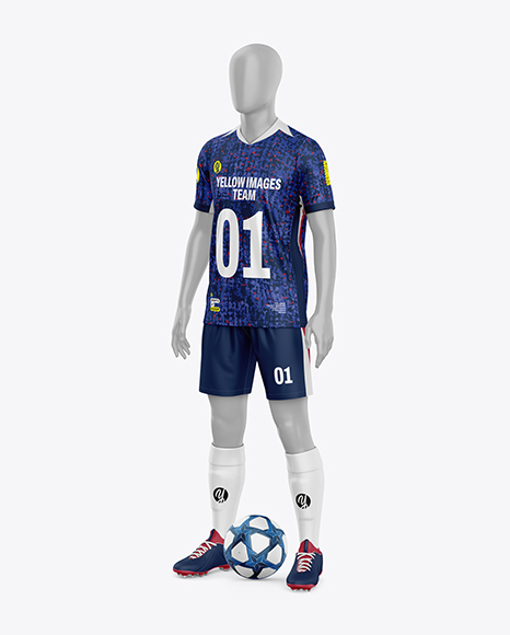 Full Soccer Kit Mockup - Half Side View