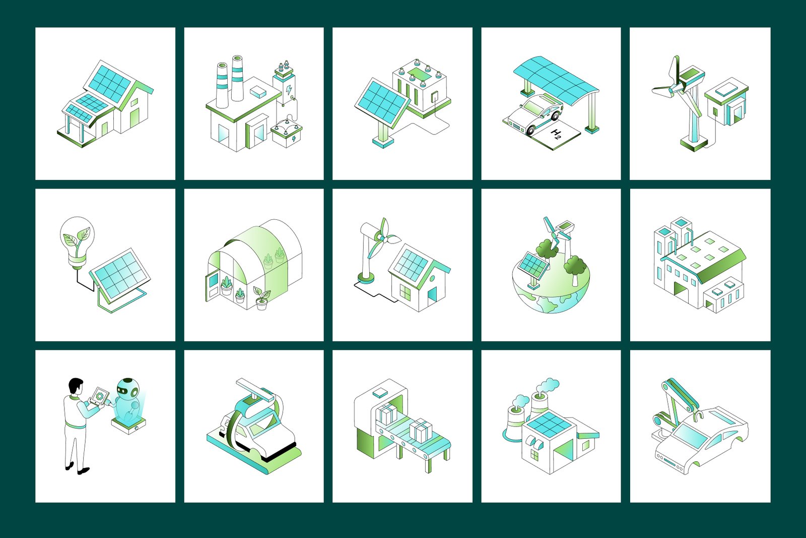 Future Tech and Innovation Isometric Illustrations Bundle