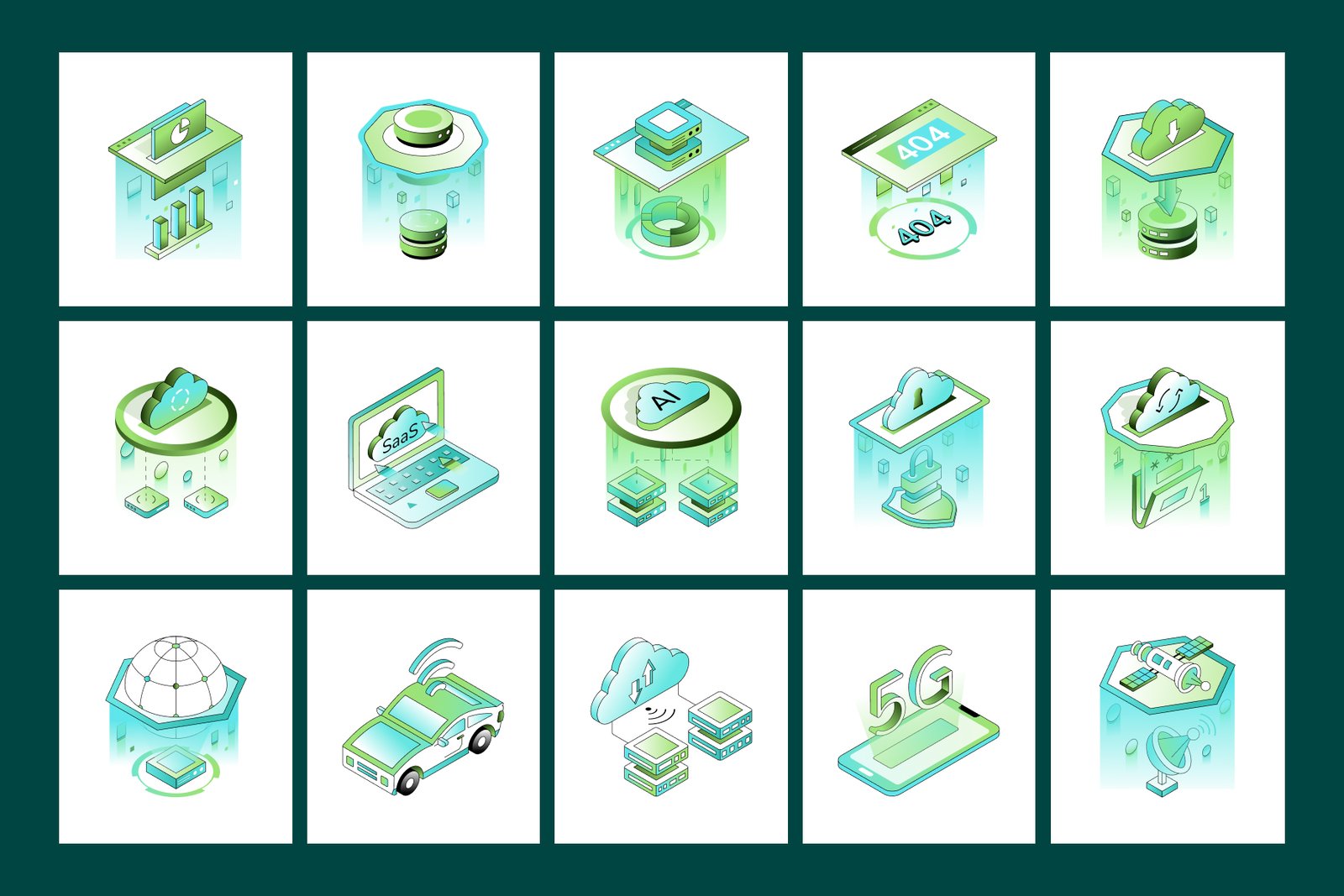 Future Tech and Innovation Isometric Illustrations Bundle