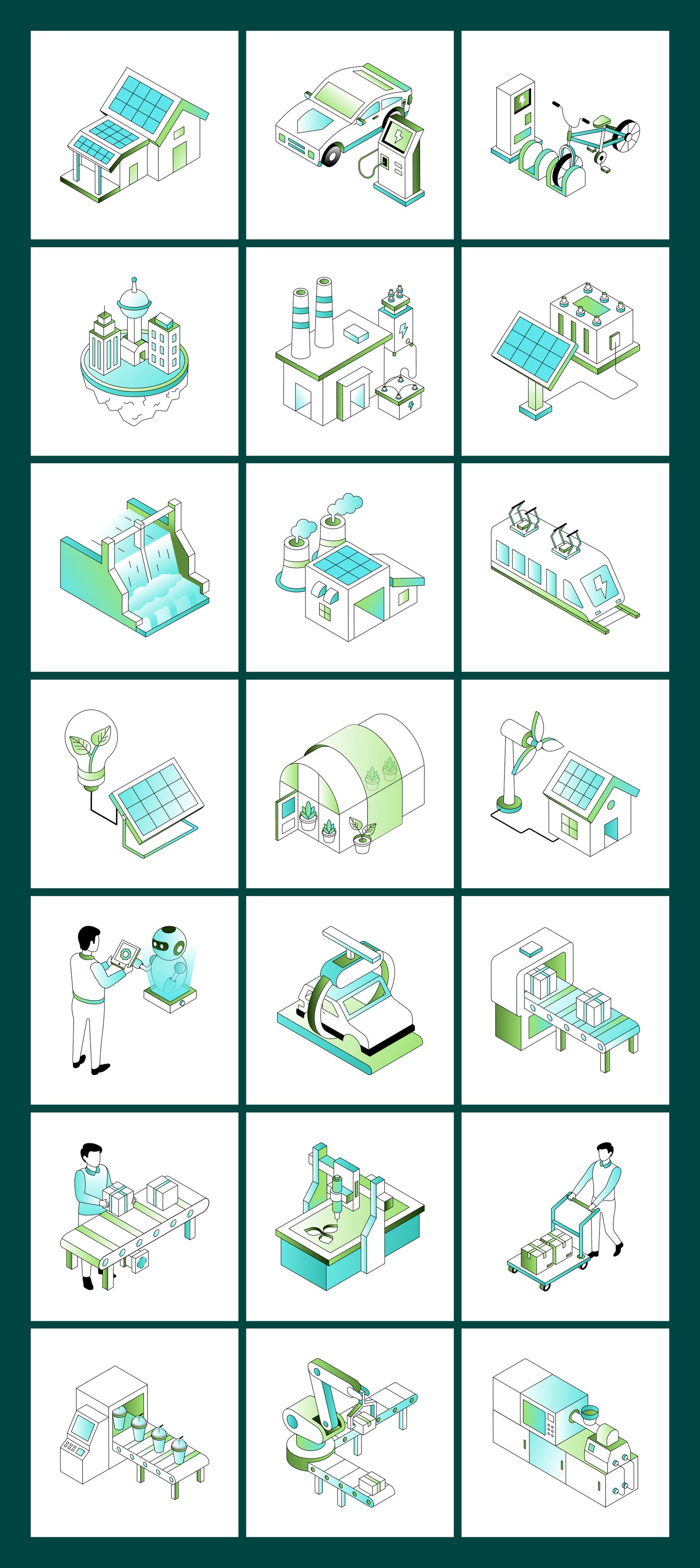 Future Tech and Innovation Isometric Illustrations Bundle