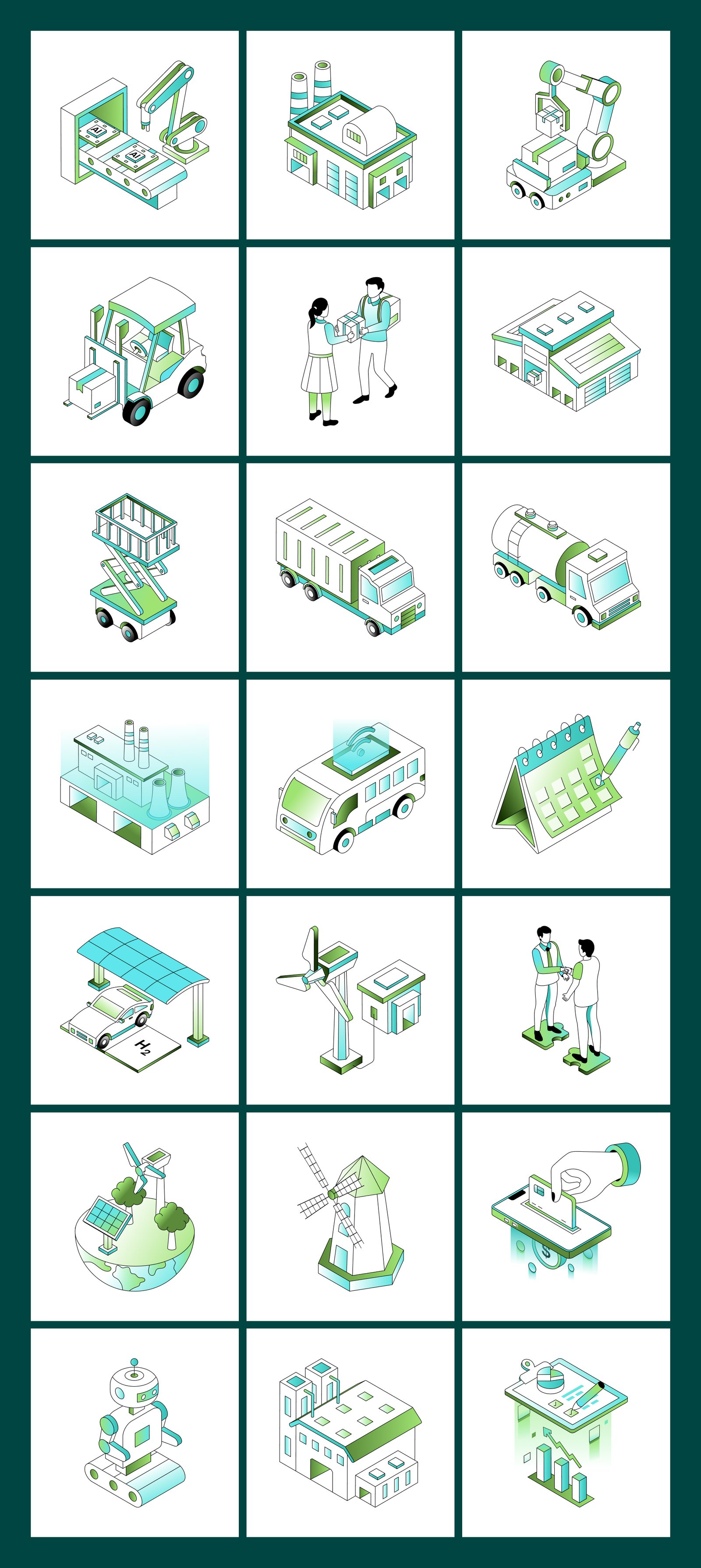Future Tech and Innovation Isometric Illustrations Bundle