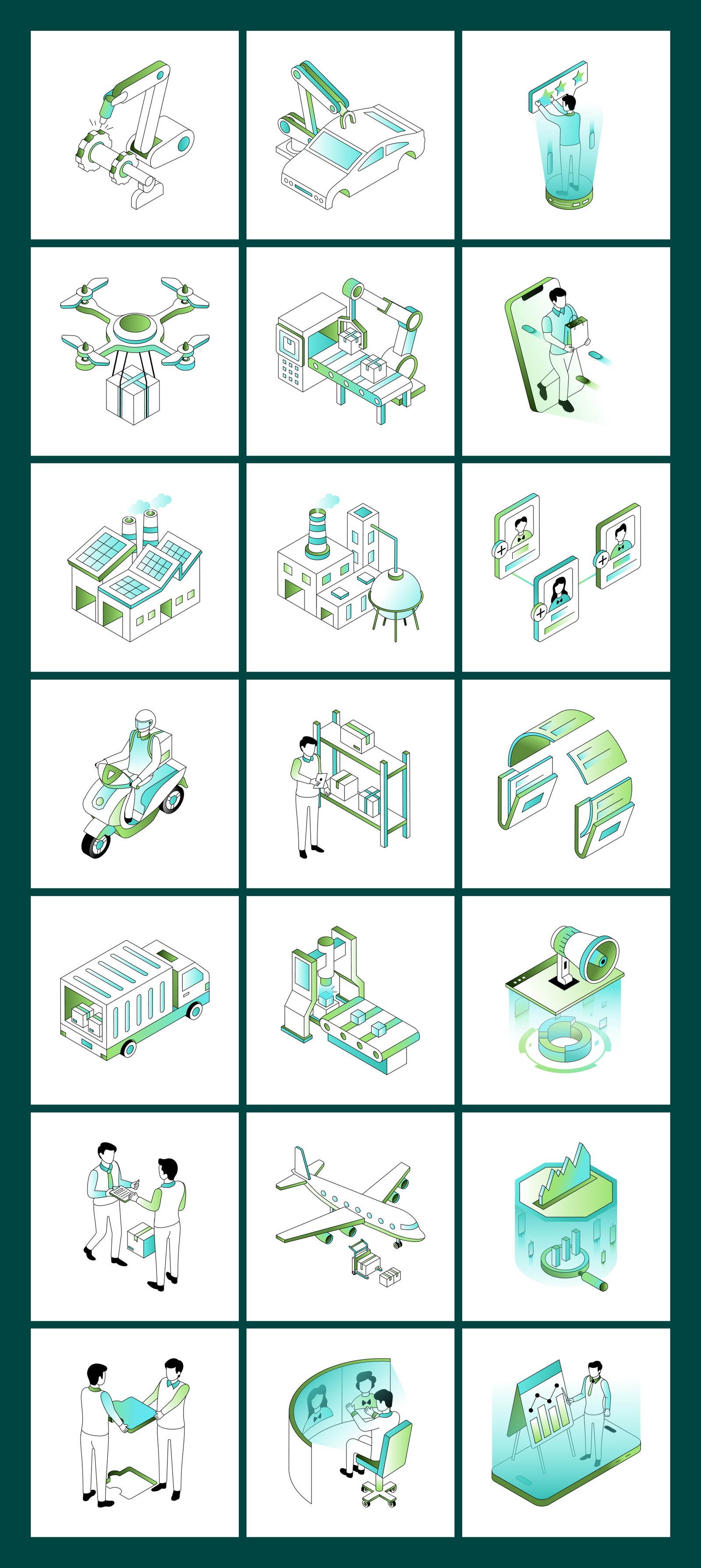 Future Tech and Innovation Isometric Illustrations Bundle