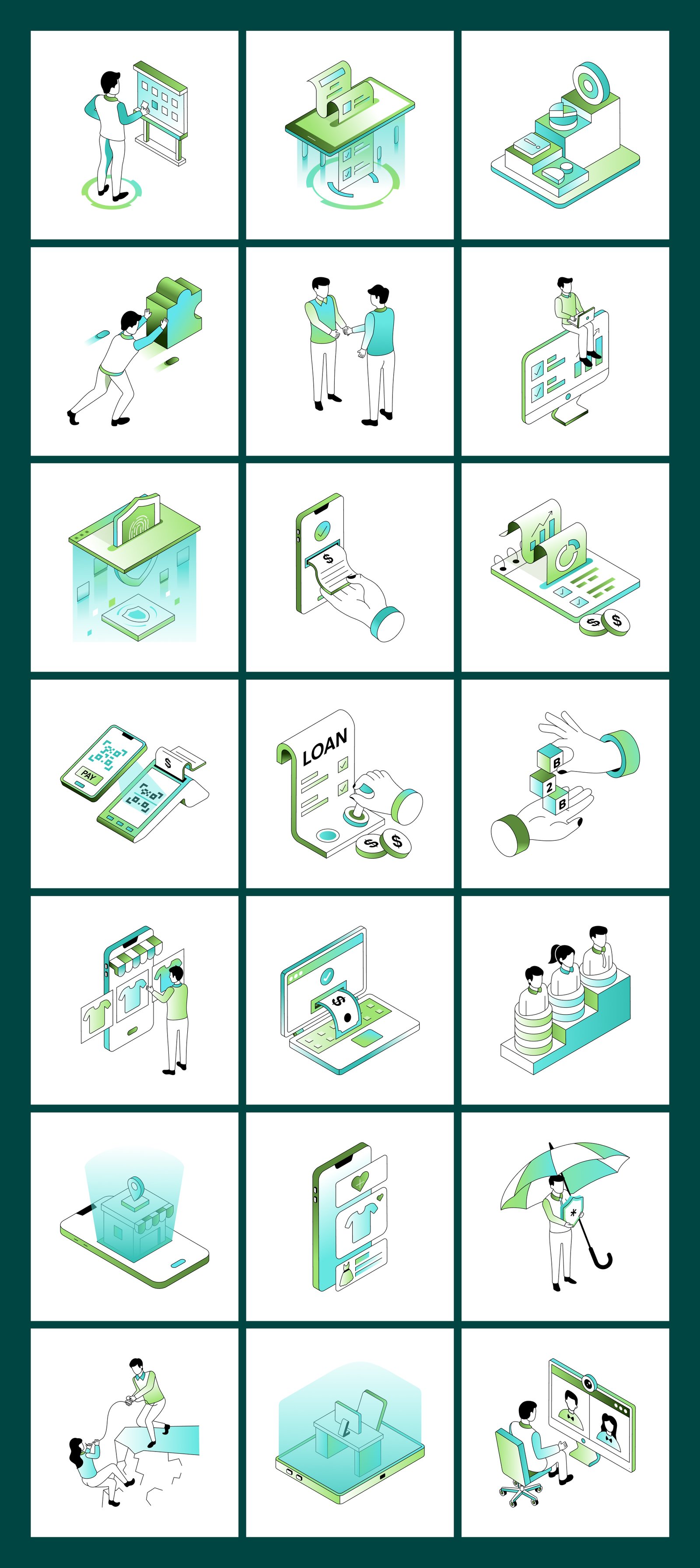 Future Tech and Innovation Isometric Illustrations Bundle