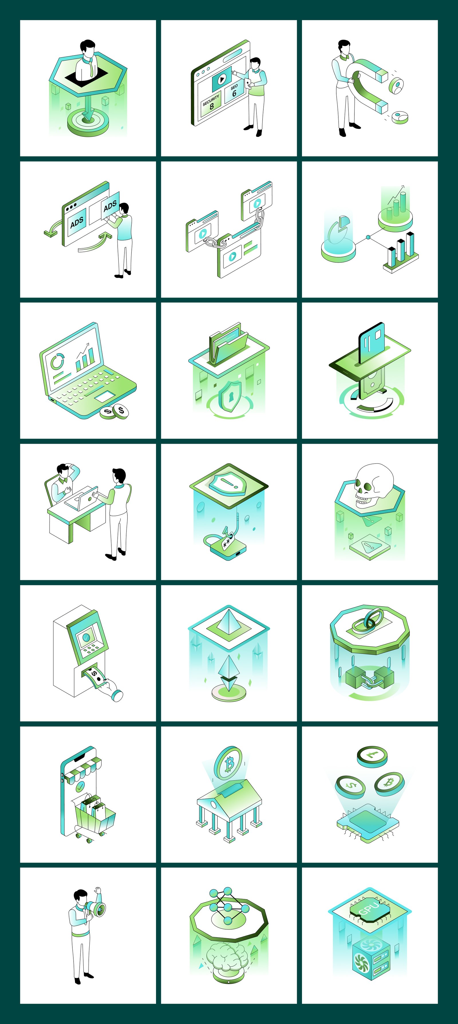 Future Tech and Innovation Isometric Illustrations Bundle