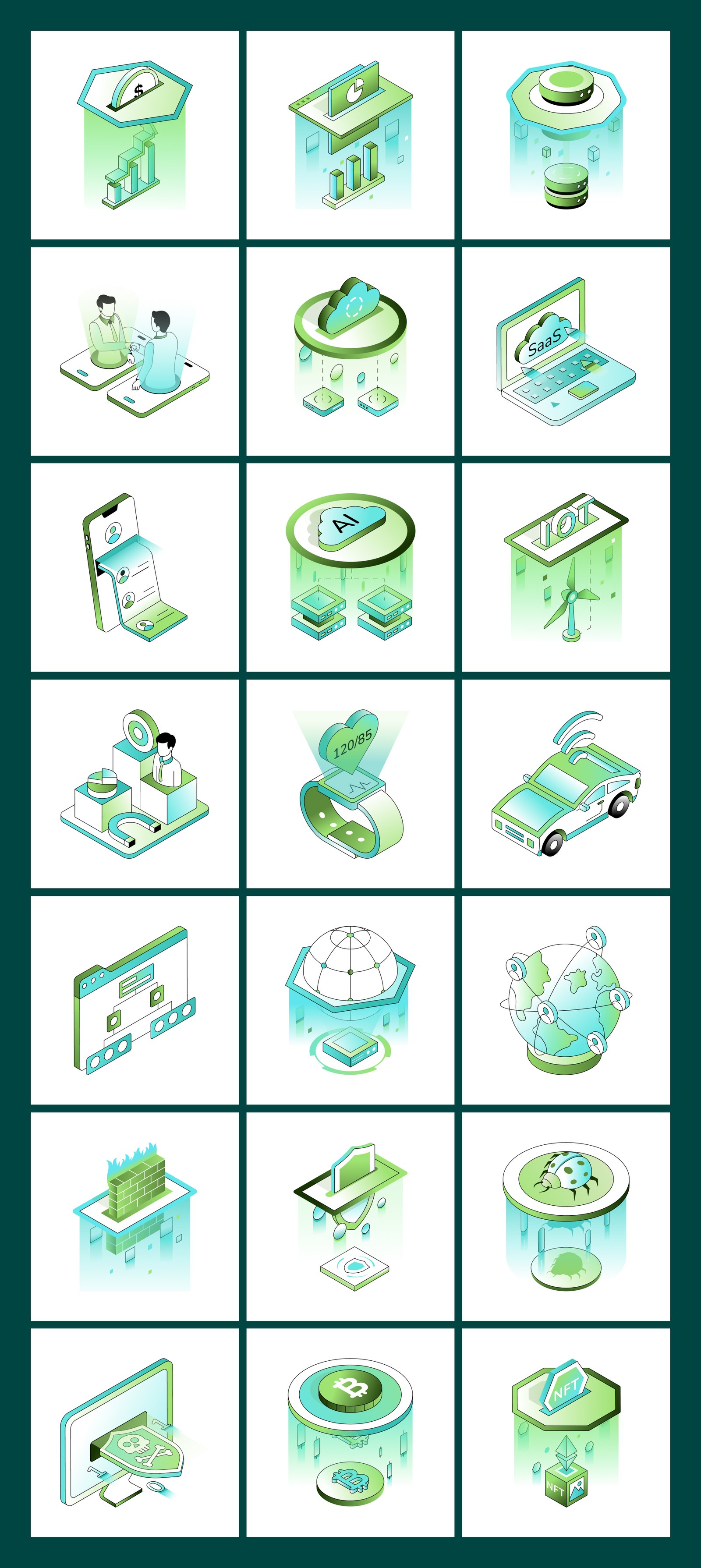 Future Tech and Innovation Isometric Illustrations Bundle