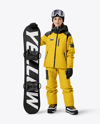 Girl Wearing Full Snowboard Kit Mockup