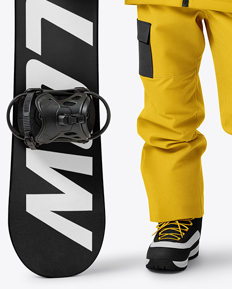 Girl Wearing Full Snowboard Kit Mockup