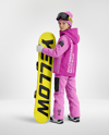Girl Wearing Full Snowboard Kit Mockup