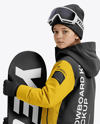 Girl Wearing Full Snowboard Kit Mockup