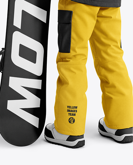Girl Wearing Full Snowboard Kit Mockup