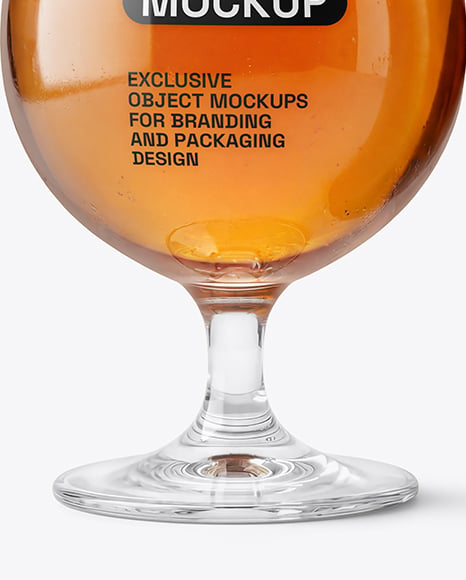Glass Goblet with Beer and Drink Can Mockup