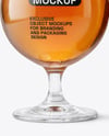 Glass Goblet with Beer and Drink Can Mockup