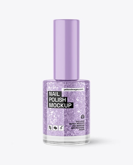 Glitter Nail Polish Bottle Mockup