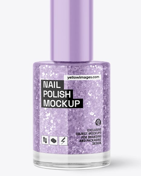 Glitter Nail Polish Bottle Mockup