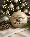 Glossy Christmas Ball Mockup
