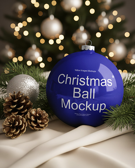 Glossy Christmas Ball Mockup
