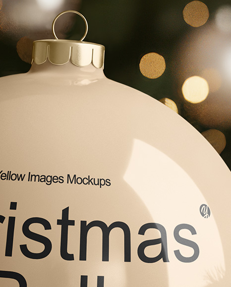 Glossy Christmas Ball Mockup