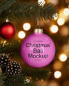 Glossy Christmas Ball Mockup