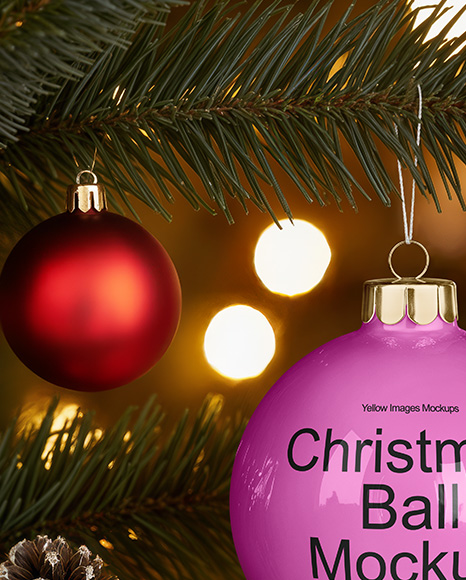Glossy Christmas Ball Mockup