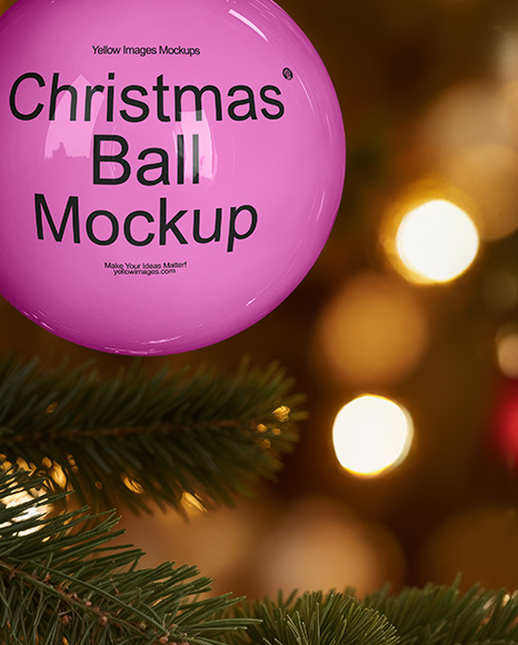 Glossy Christmas Ball Mockup