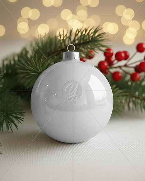 Glossy Christmas Ball Mockup
