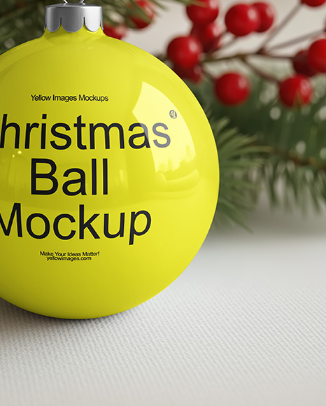 Glossy Christmas Ball Mockup