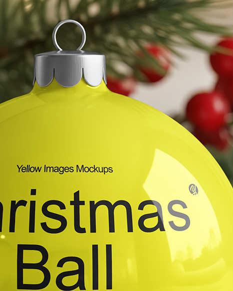 Glossy Christmas Ball Mockup