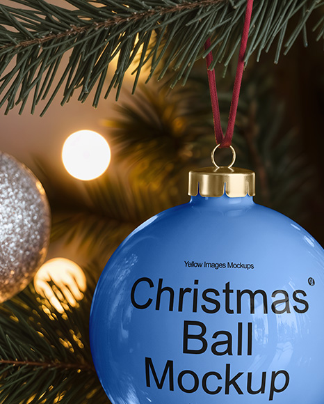 Glossy Christmas Ball Mockup