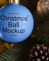 Glossy Christmas Ball Mockup