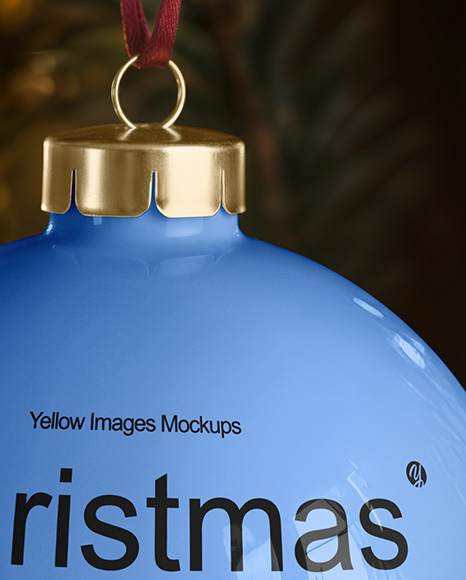 Glossy Christmas Ball Mockup