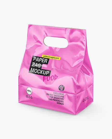Glossy Food Bag Mockup