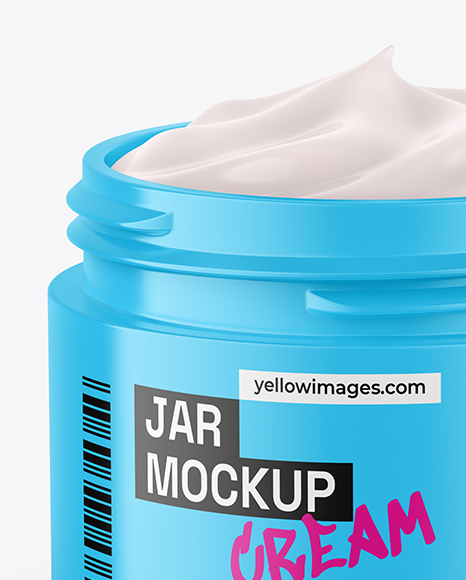Glossy Jar W/ Cream Mockup