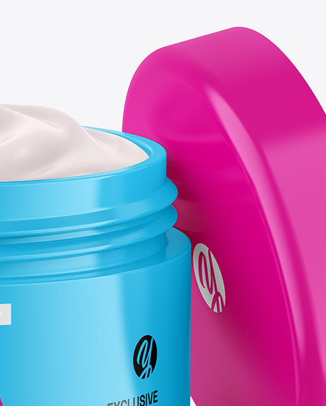 Glossy Jar W/ Cream Mockup