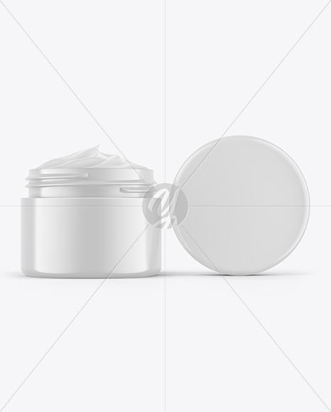Glossy Jar W/ Cream Mockup