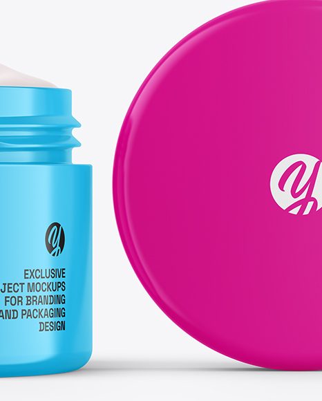 Glossy Jar W/ Cream Mockup