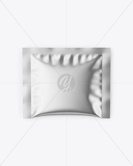 Glossy Metallic Sachet Mockup