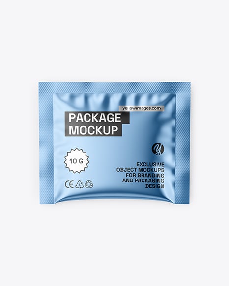 Glossy Metallic Sachet Mockup