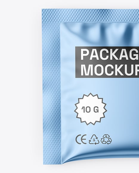 Glossy Metallic Sachet Mockup