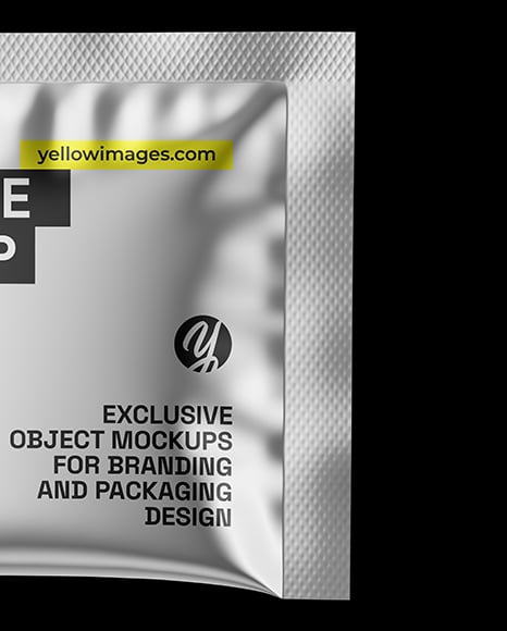 Glossy Metallic Sachet Mockup