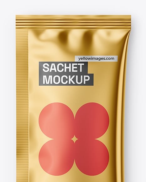 Glossy Metallic Sachet Mockup