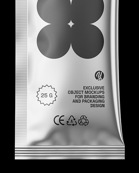 Glossy Metallic Sachet Mockup