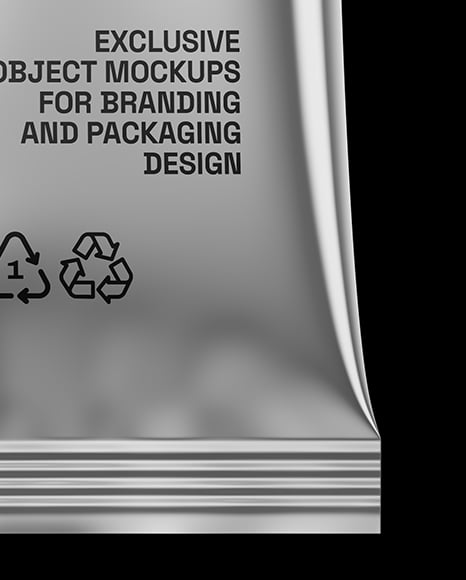 Glossy Metallic Sachet Mockup