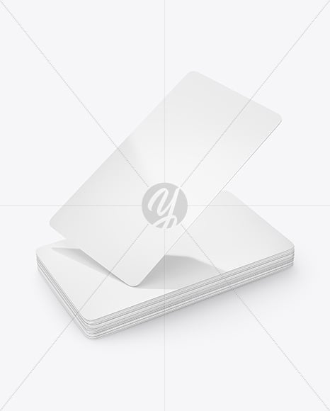 Glossy Paper Business Cards Mockup